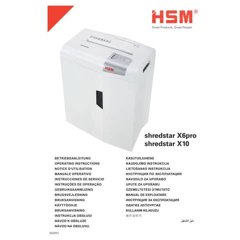 Distruggidocumenti uso moderato HSM Shredstar X6 pro - P-5 - 20 L - taglio a microframmenti 2x15mm - 1046111